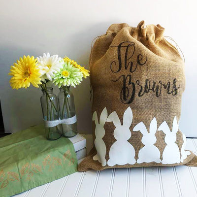Customized Easter Burlap Bag