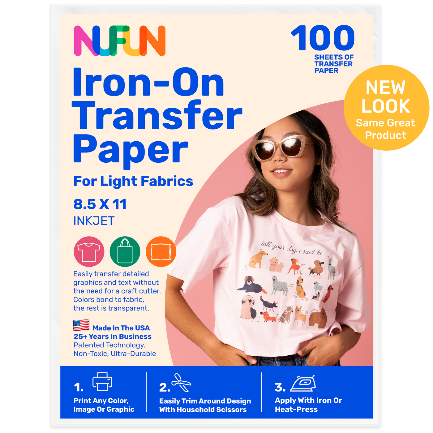 InkJet Printable Transfer Paper for Light Fabrics 8.5