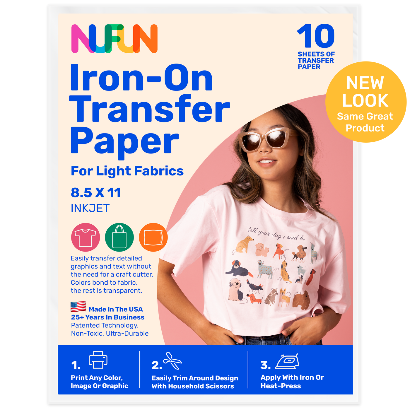 InkJet Printable Transfer Paper for Light Fabrics 8.5 inkjet-printable-transfer-paper-for-light-fabrics-8-5-x11-s421-nufun-activities
