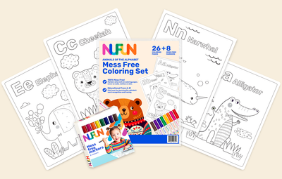 Animals of The Alphabet Mess Free Coloring Set (8 Markers included)