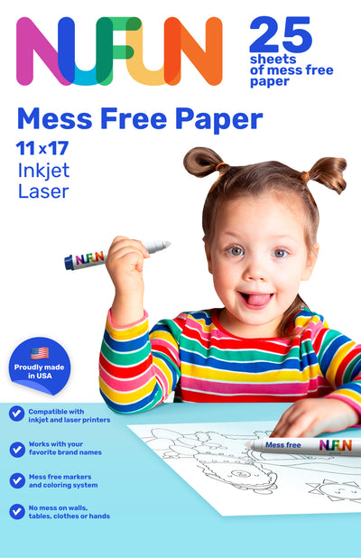 XL Mess Free Coloring - Blank Printable Sheets in 11"x17"